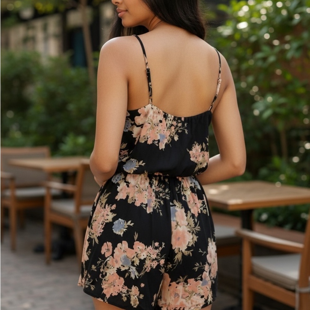 Sienna Sky Black and Pink Floral Jumpsuit - Picture 4 of 6
